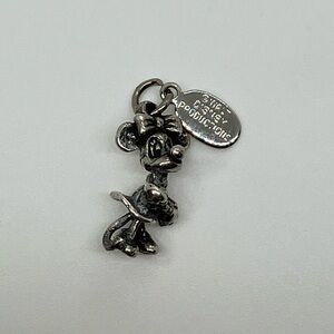 Vtg Disney 925 Sterling Silver Walt Disney Studios Minnie Mouse Charm / Pendant